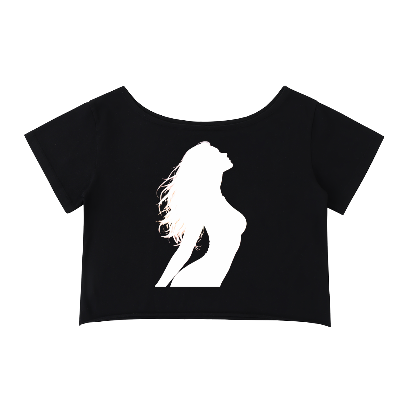 Off-Shoulder Rolled Hem Cotton T-Shirt