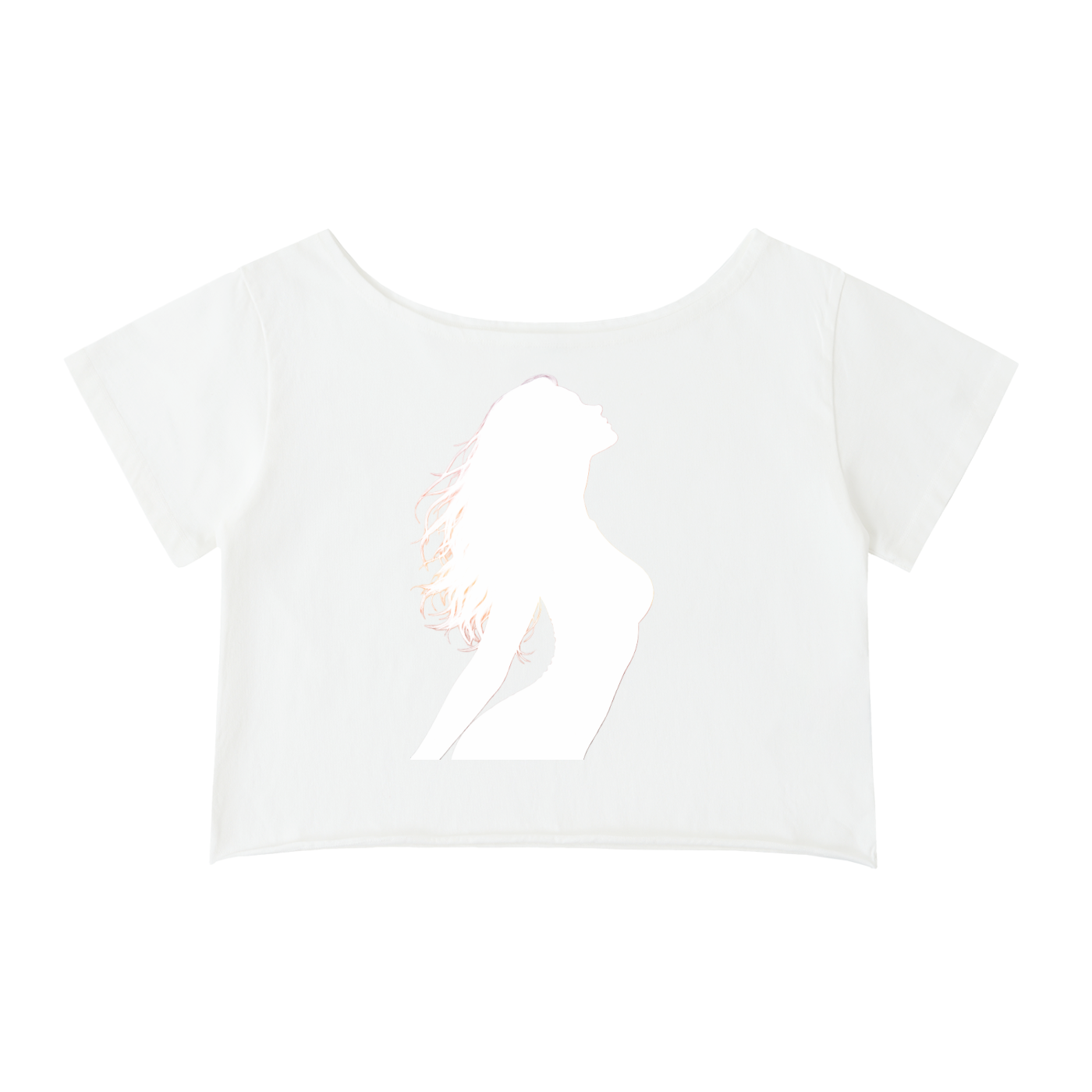 Off-Shoulder Rolled Hem Cotton T-Shirt