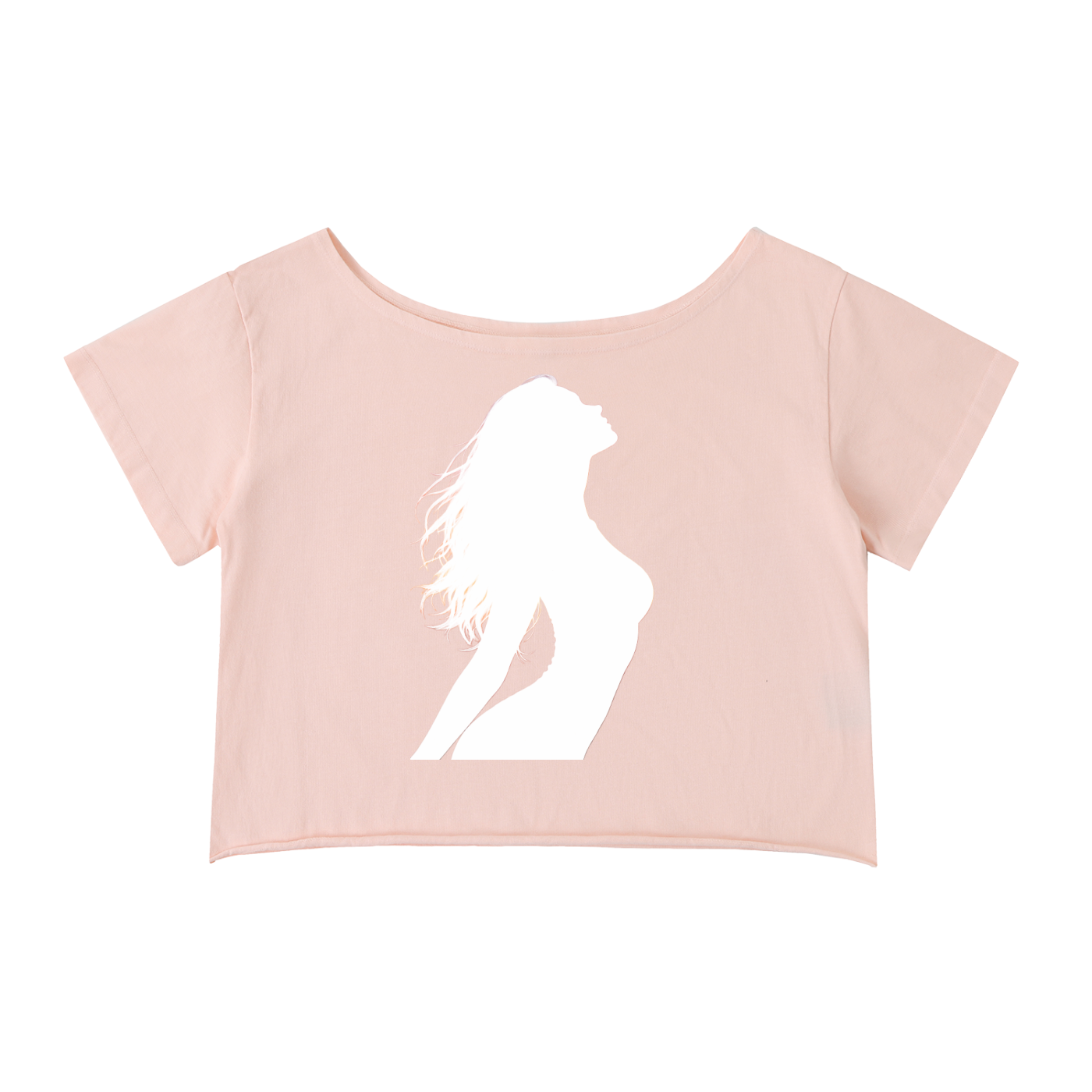 Off-Shoulder Rolled Hem Cotton T-Shirt