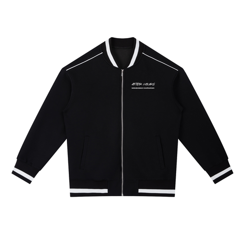 Contrast Piping Zip Bomber Jacket